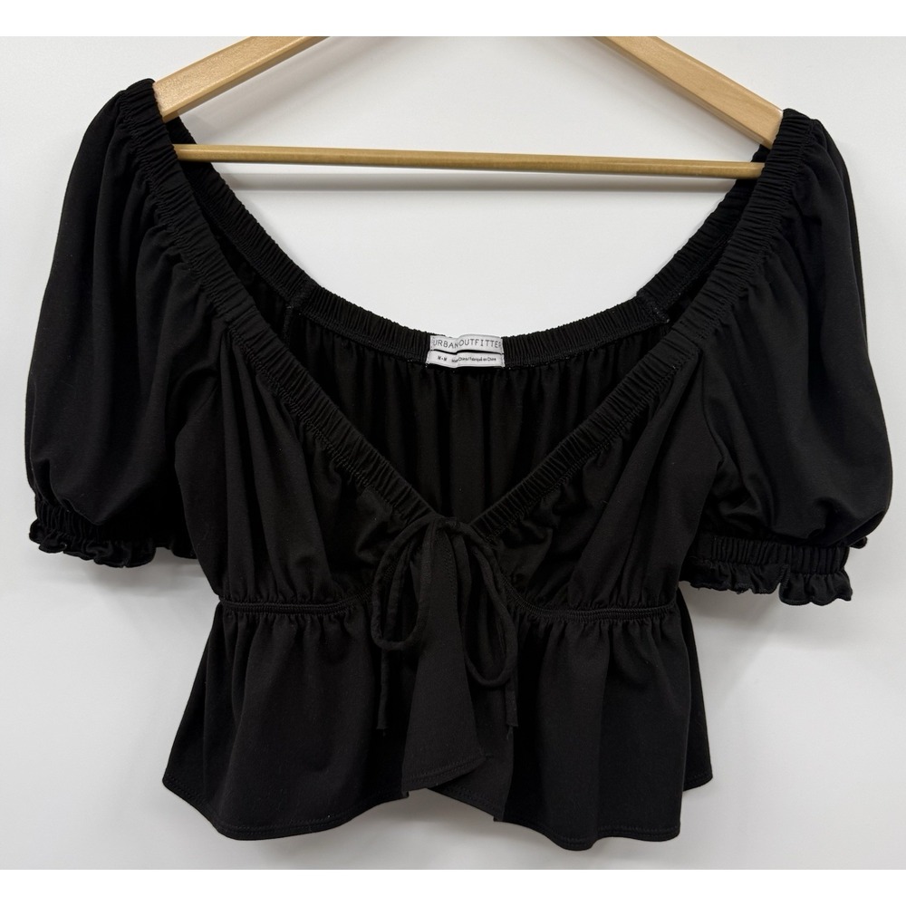 Urban Outfitters Milkmaid Top Cropped Black SZ Med Festival Coachella Summer EUC
